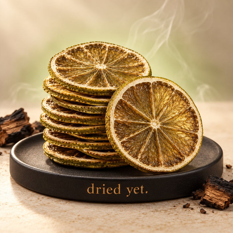 Dried Yet. smoked lime slices, the garnish for the Smoked Lime Margarita